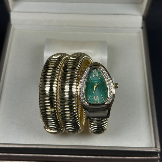 Bvlgari Serpenti Tubogas Large Metal - Golden Oily Green - Giiz store