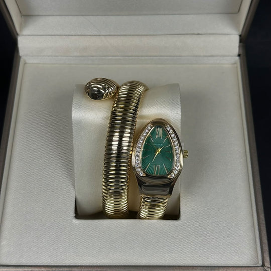 Bvlgari Serpenti Tubogas Large Metal - Golden Oily Green - Giiz store