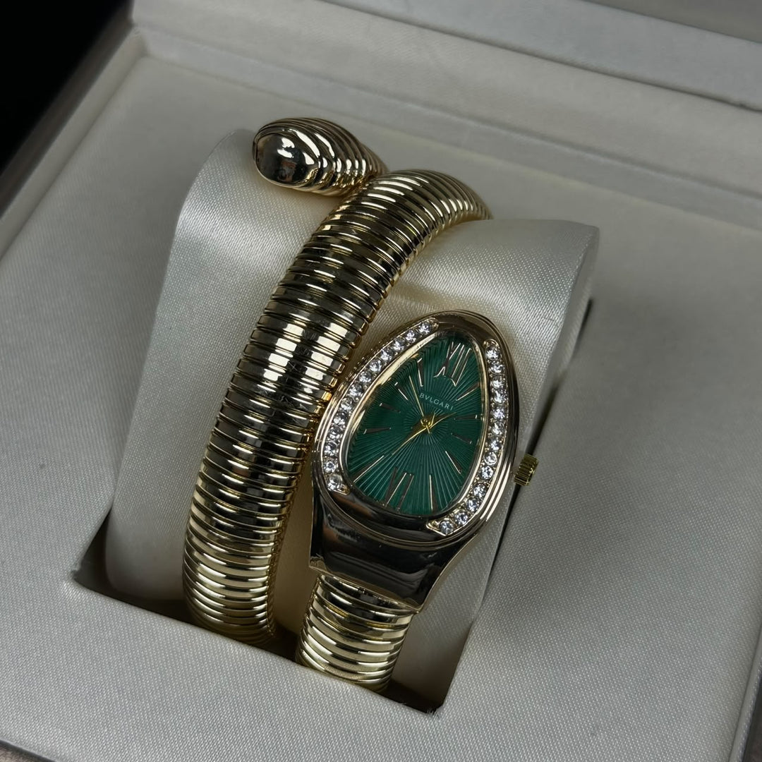 Bvlgari Serpenti Tubogas Large Metal - Golden Oily Green - Giiz store