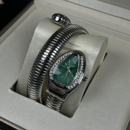 Bvlgari Serpenti Tubogas Large Metal - Silver Oily Green - Giiz store