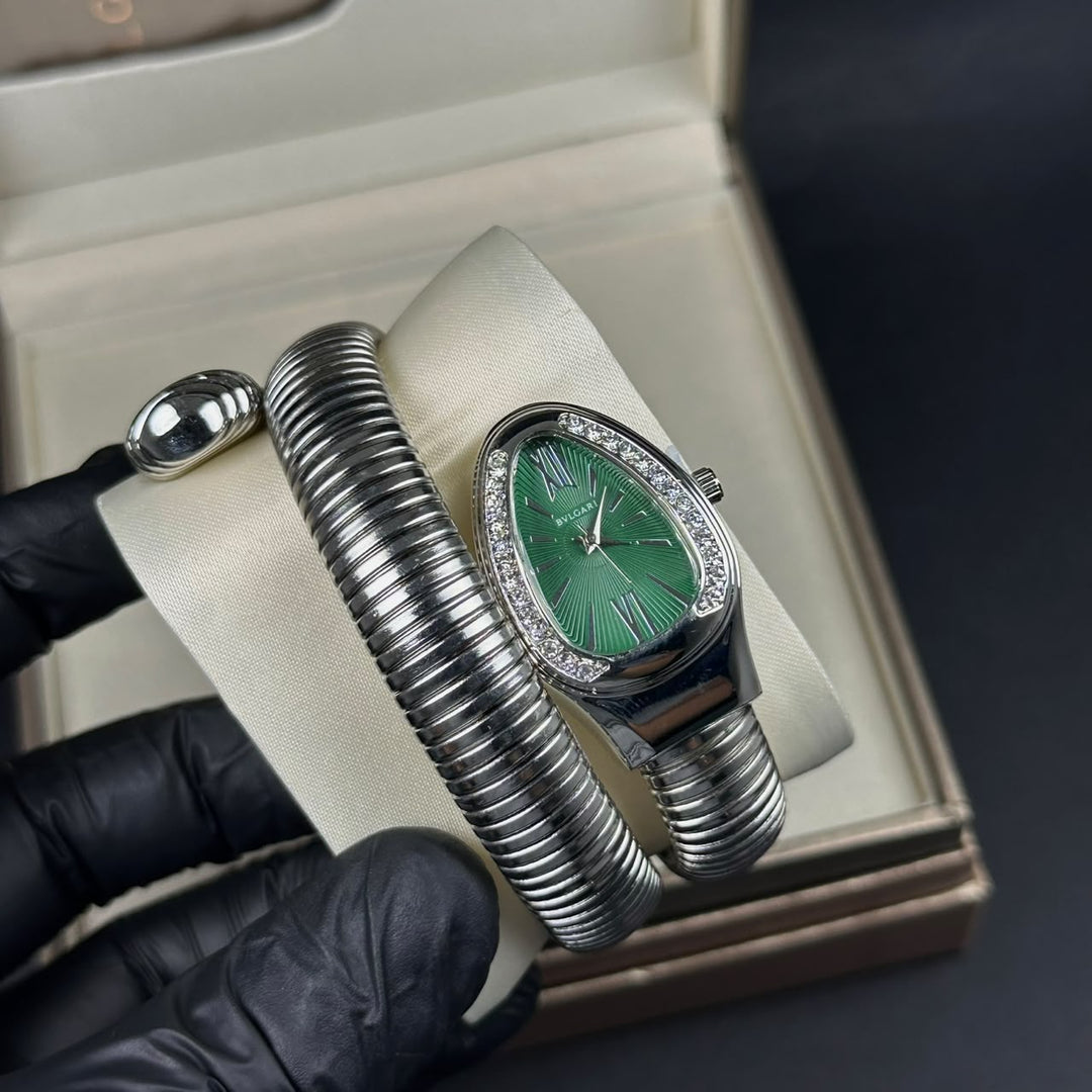 Bvlgari Serpenti Tubogas Large Metal - Silver Oily Green - Giiz store