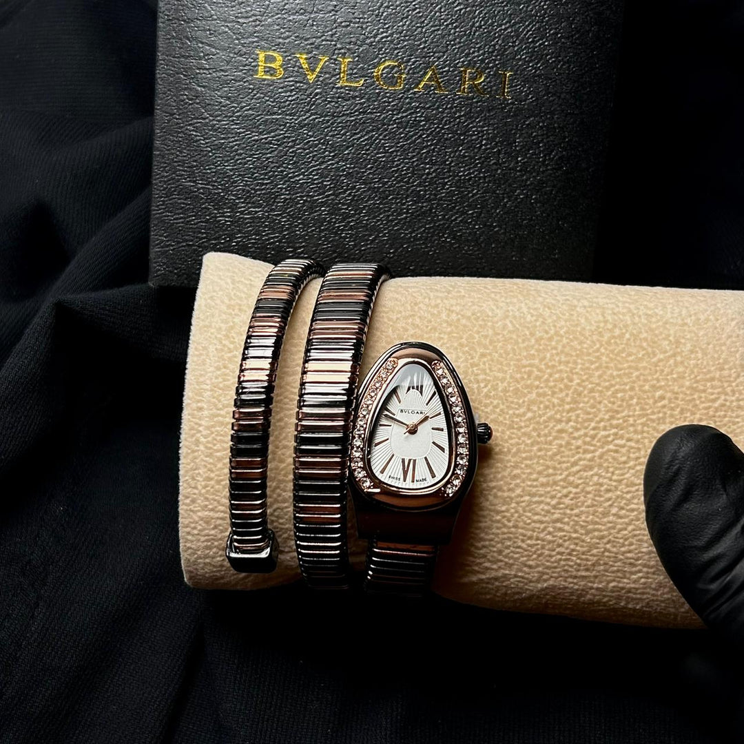 Bvlgari Serpenti Tubogas Metal - Rose Gold Black White - Giiz store