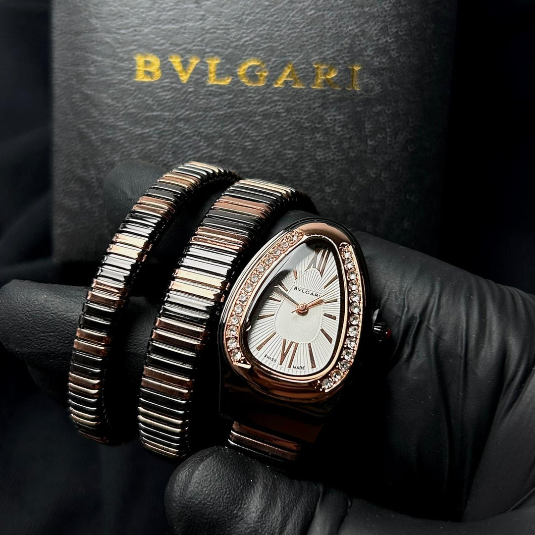 Bvlgari Serpenti Tubogas Metal - Rose Gold Black White - Giiz store