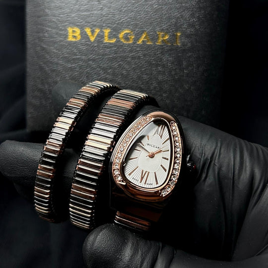Bvlgari Serpenti Tubogas Metal - Rose Gold Black White - Giiz store