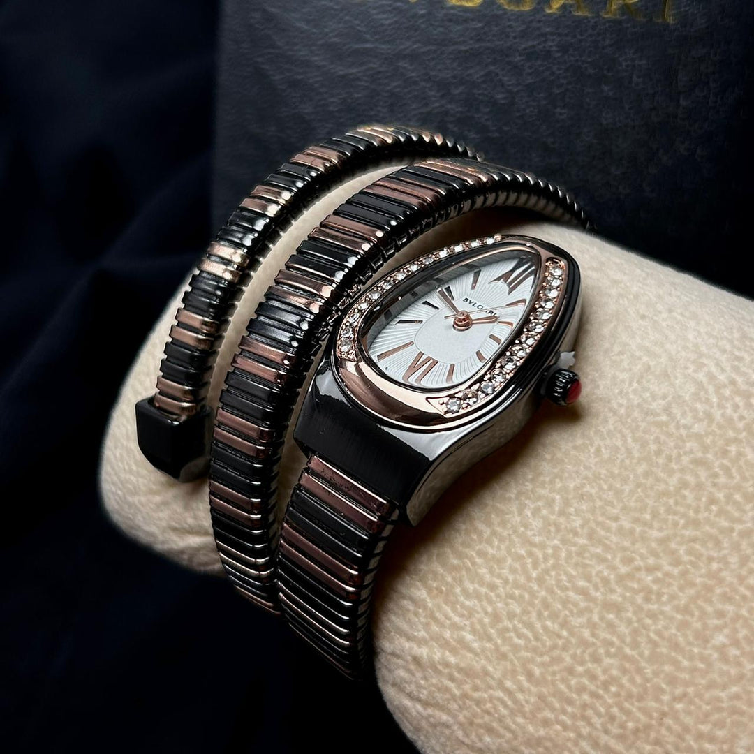 Bvlgari Serpenti Tubogas Metal - Rose Gold Black White - Giiz store