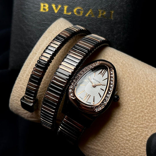 Bvlgari Serpenti Tubogas Metal - Rose Gold Black White - Giiz store