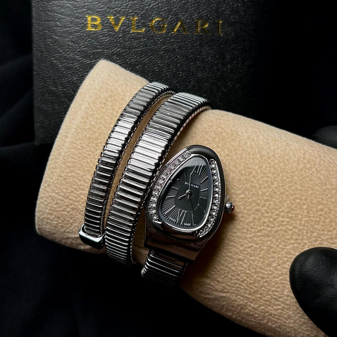 Bvlgari Serpenti Tubogas Metal - Silver Black - Giiz store