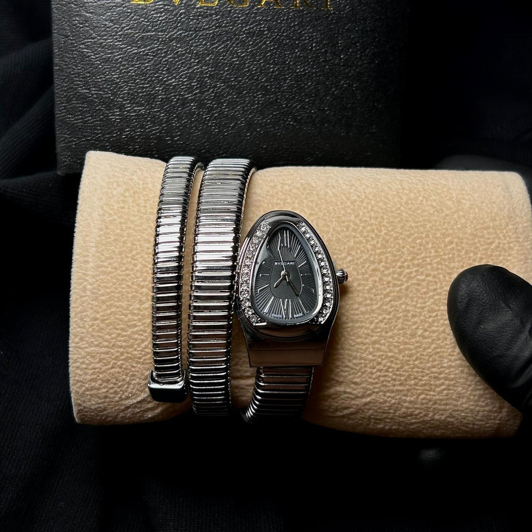 Bvlgari Serpenti Tubogas Metal - Silver Black - Giiz store
