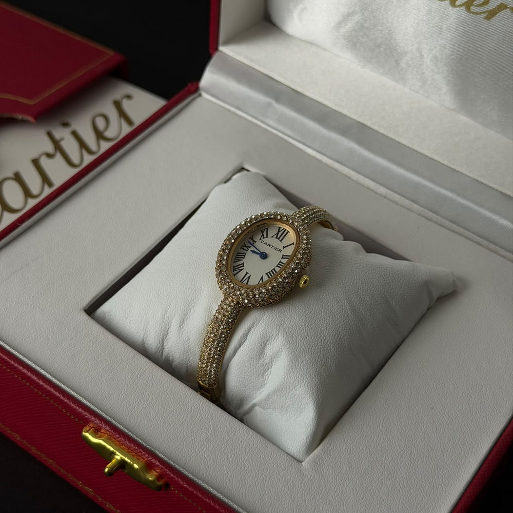 Cartier Baignoire Crystal Bangle For Her - Gold - Giiz store