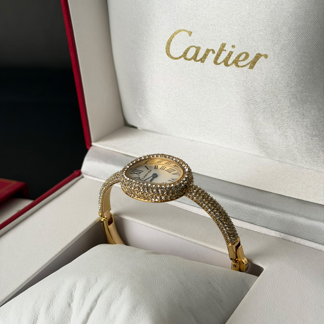 Cartier Baignoire Crystal Bangle For Her - Gold - Giiz store