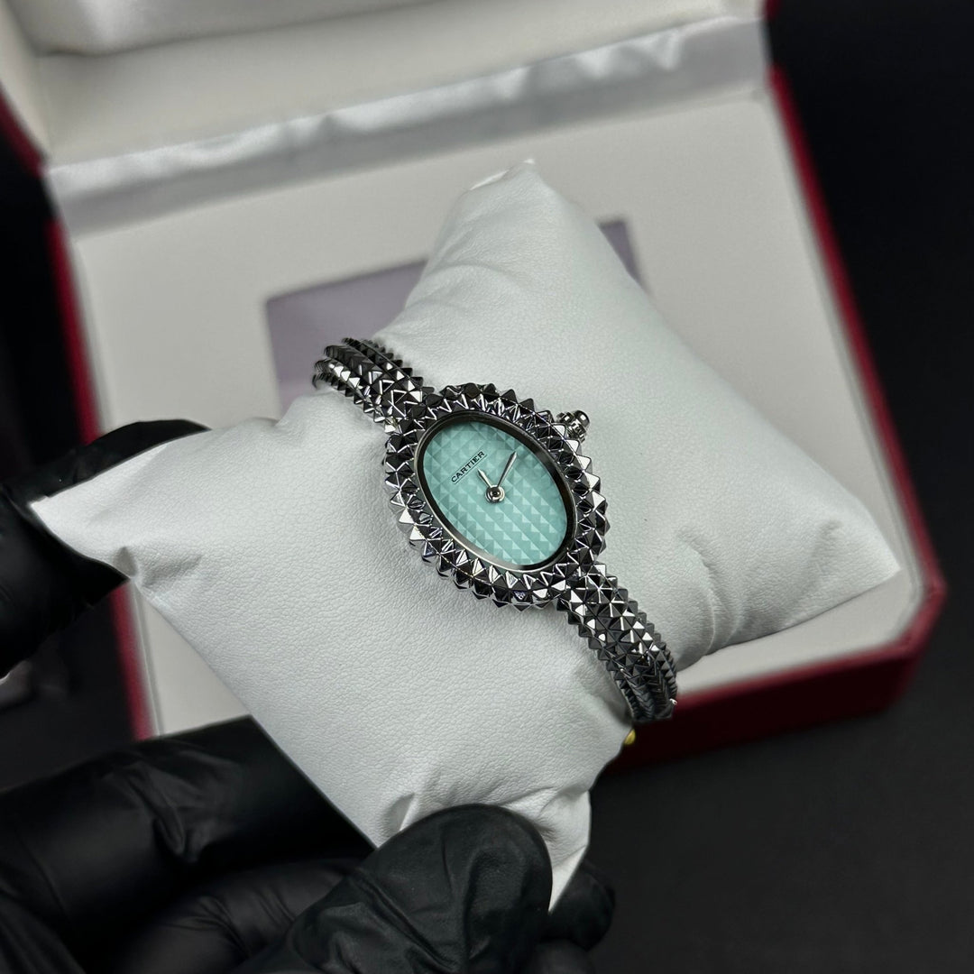 Cartier Baignoire Style For Her – Silver &amp; Turquoise - Giiz store