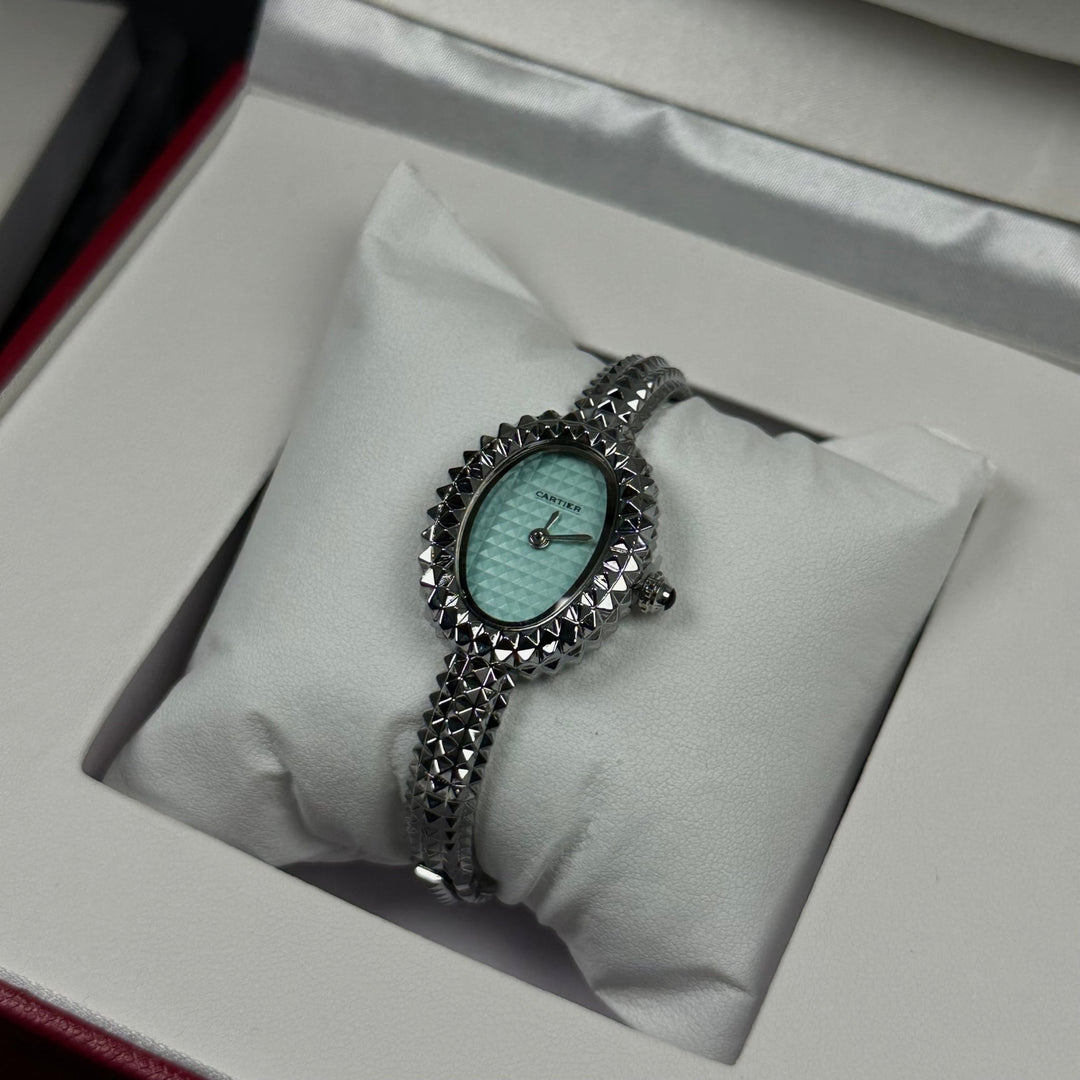 Cartier Baignoire Style For Her – Silver &amp; Turquoise - Giiz store