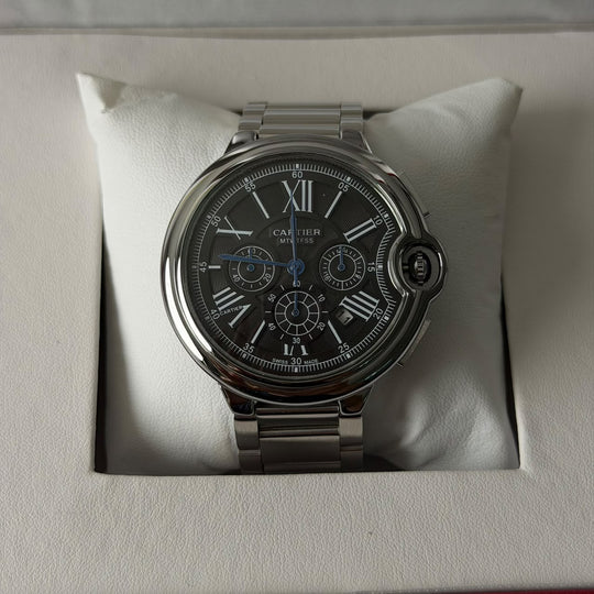 Cartier Ballon Bleu Chronograph For Him - Silver Black - Giiz store