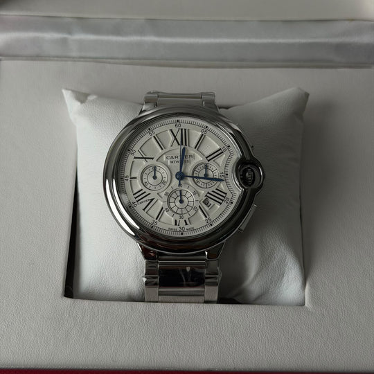 Cartier Ballon Bleu Chronograph For Him - Silver White - Giiz store