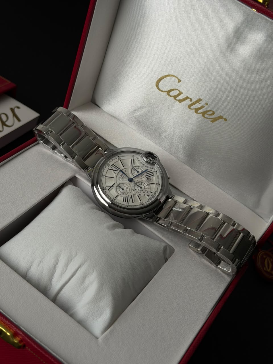 Cartier Ballon Bleu Chronograph For Him - Silver White - Giiz store