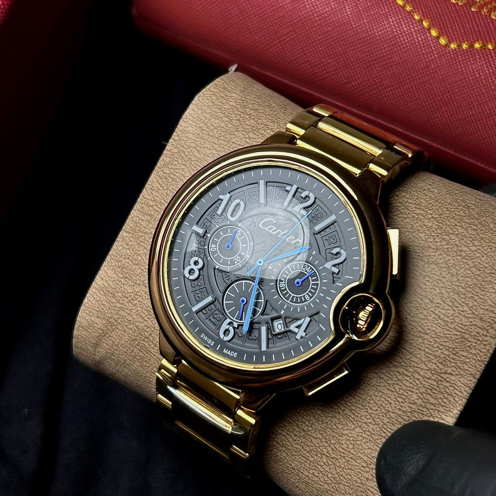 Cartier Ballon Bleu Chronograph Style – Gold Black - Giiz store