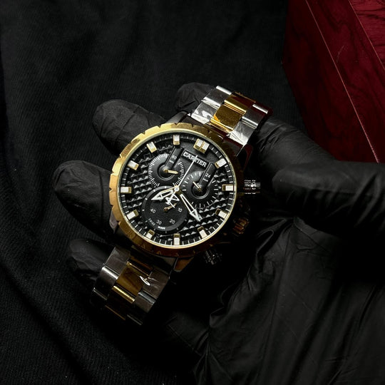 Cartier Chronograph For Him - Two Tone Black - Giiz store