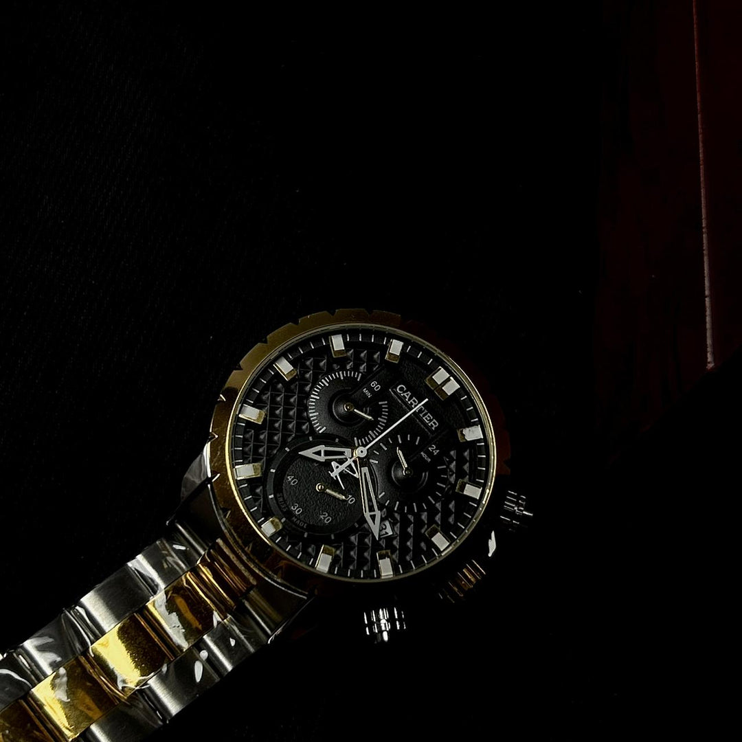 Cartier Chronograph For Him - Two Tone Black - Giiz store