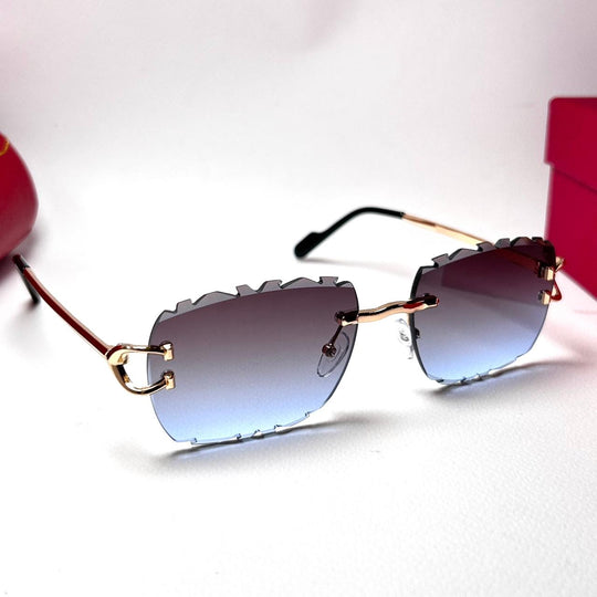 Cartier Jagged Cut Rimless – Blue - Giiz store