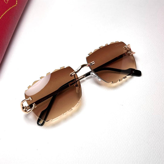 Cartier Jagged Cut Rimless – Brown Gradient - Giiz store