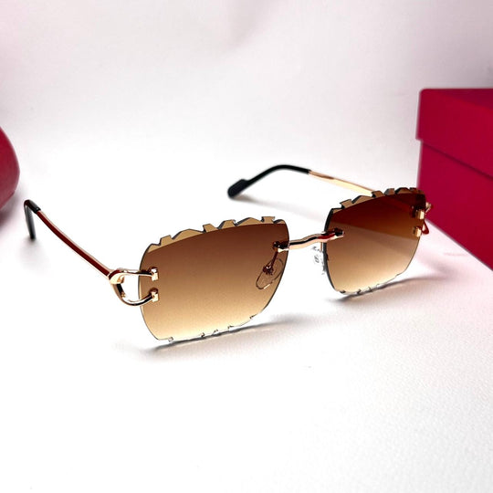 Cartier Jagged Cut Rimless – Brown Gradient - Giiz store