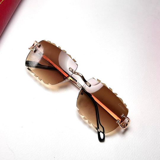Cartier Jagged Cut Rimless – Brown Gradient - Giiz store
