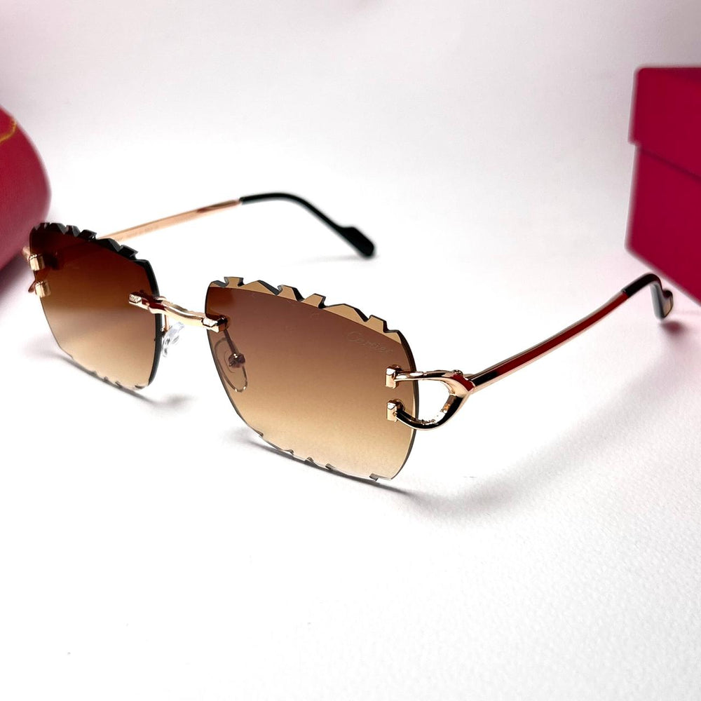 Cartier Jagged Cut Rimless – Brown Gradient - Giiz store