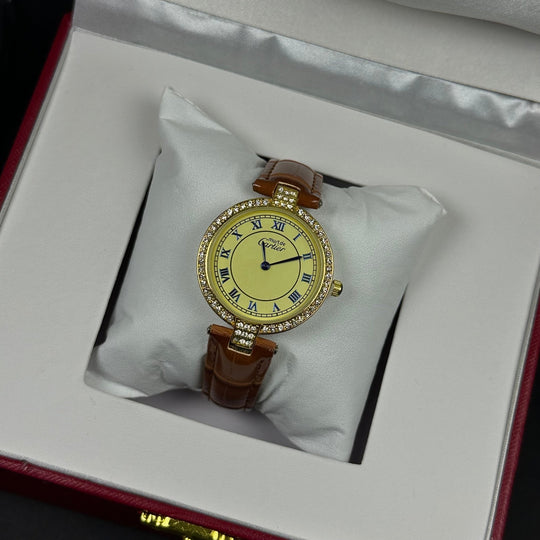 Cartier Must de Cartier Style – Brown &amp; Gold Diamond - Giiz store