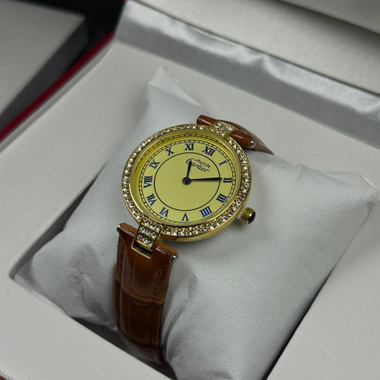 Cartier Must de Cartier Style – Brown &amp; Gold Diamond - Giiz store