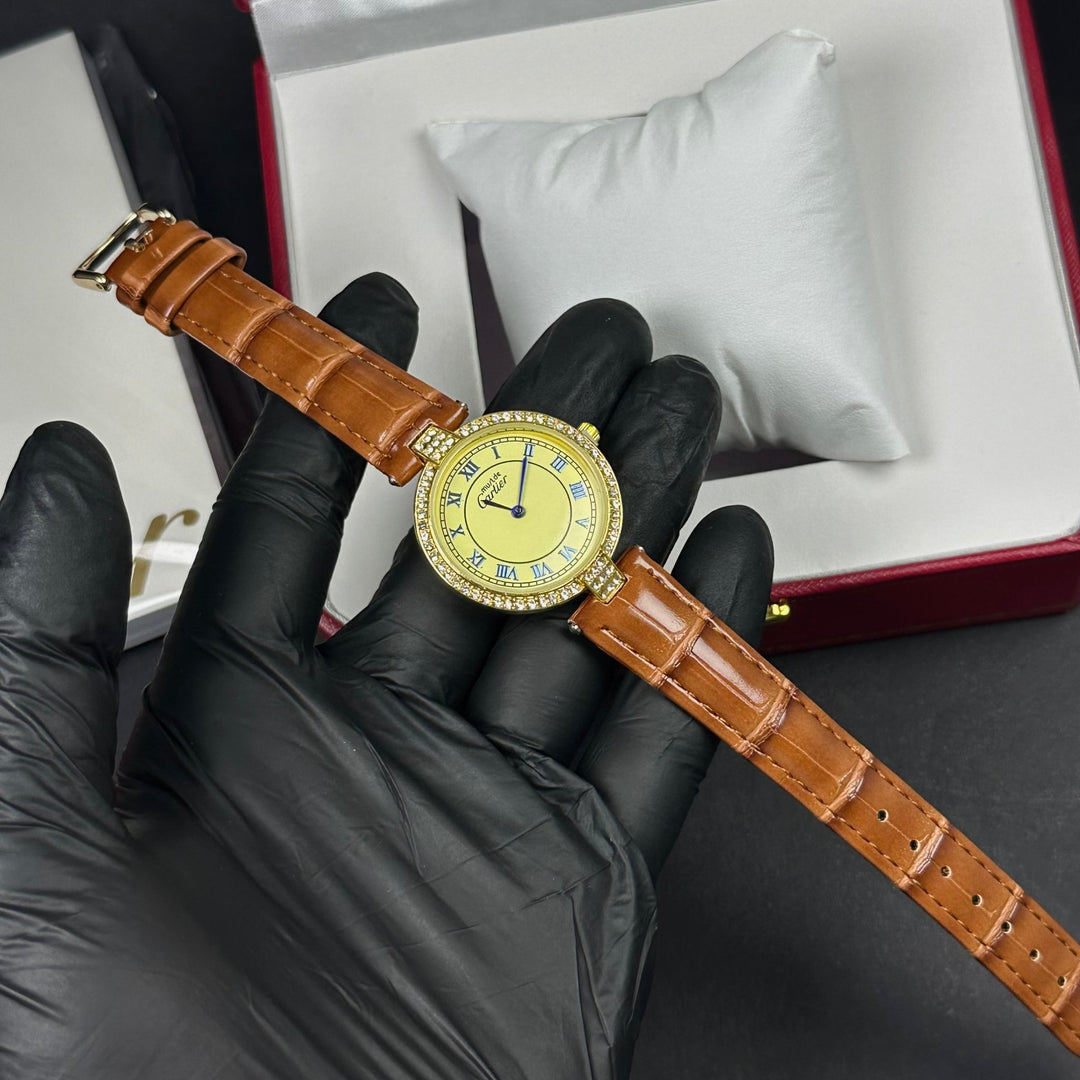 Cartier Must de Cartier Style – Brown &amp; Gold Diamond - Giiz store