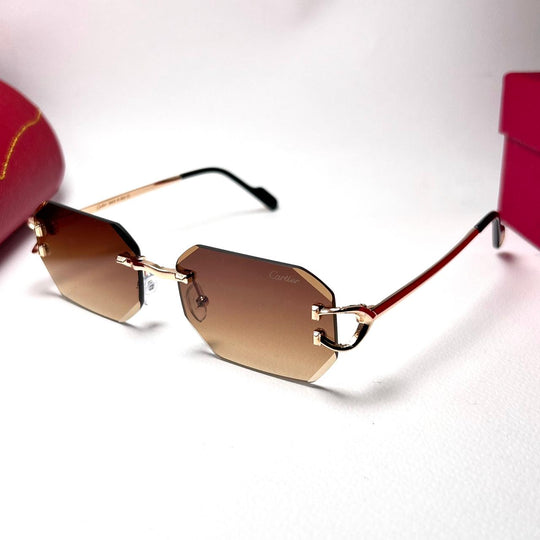 Cartier Octagon Rimless - Brown Gradient - Giiz store