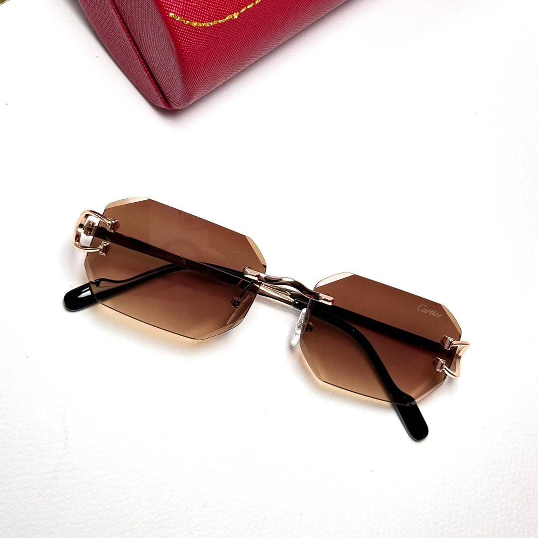 Cartier Octagon Rimless - Brown Gradient - Giiz store