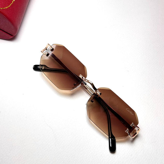 Cartier Octagon Rimless - Brown Gradient - Giiz store