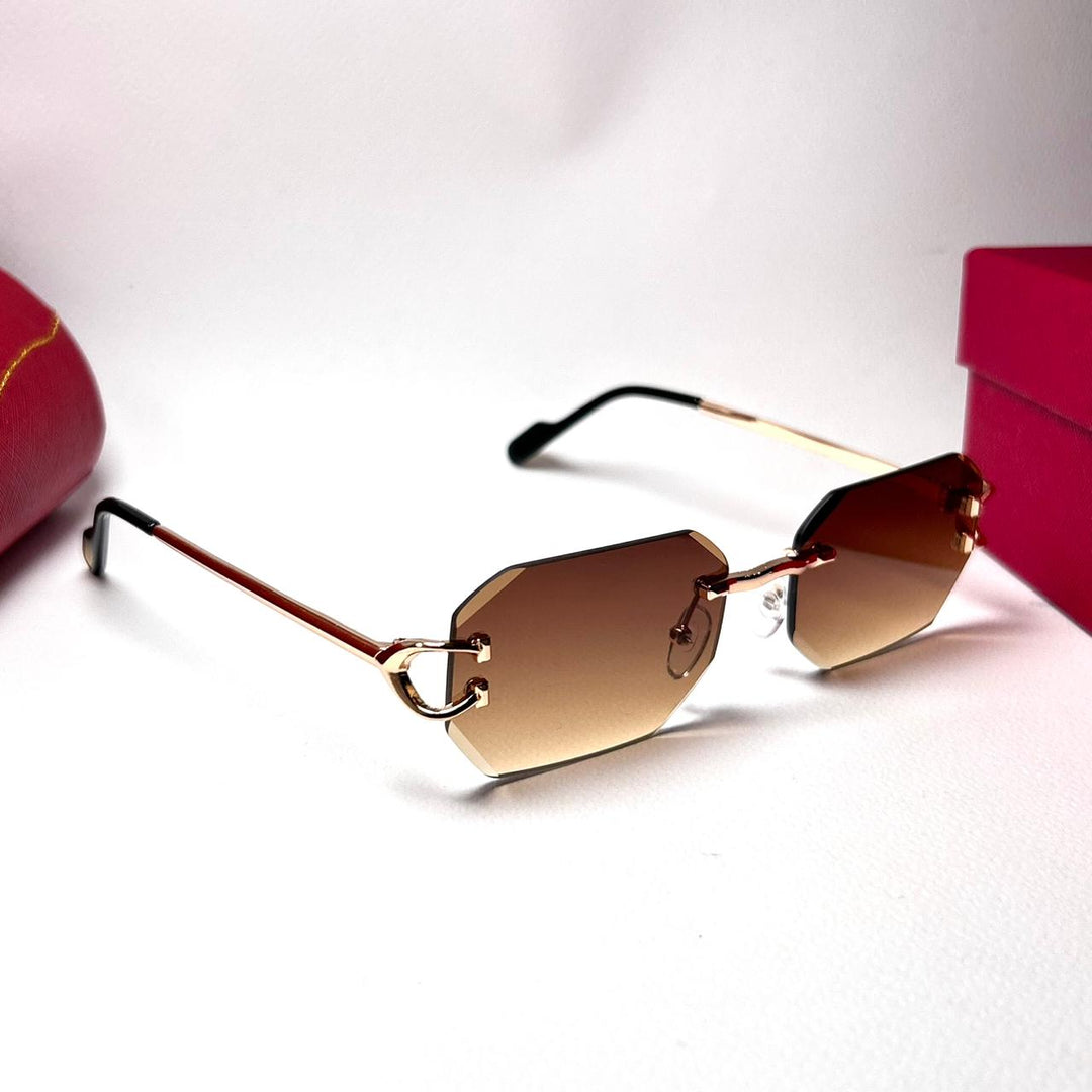 Cartier Octagon Rimless - Brown Gradient - Giiz store