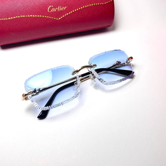 Cartier Panthère Diamond Cut Rimless – Blue Gradient - Giiz store