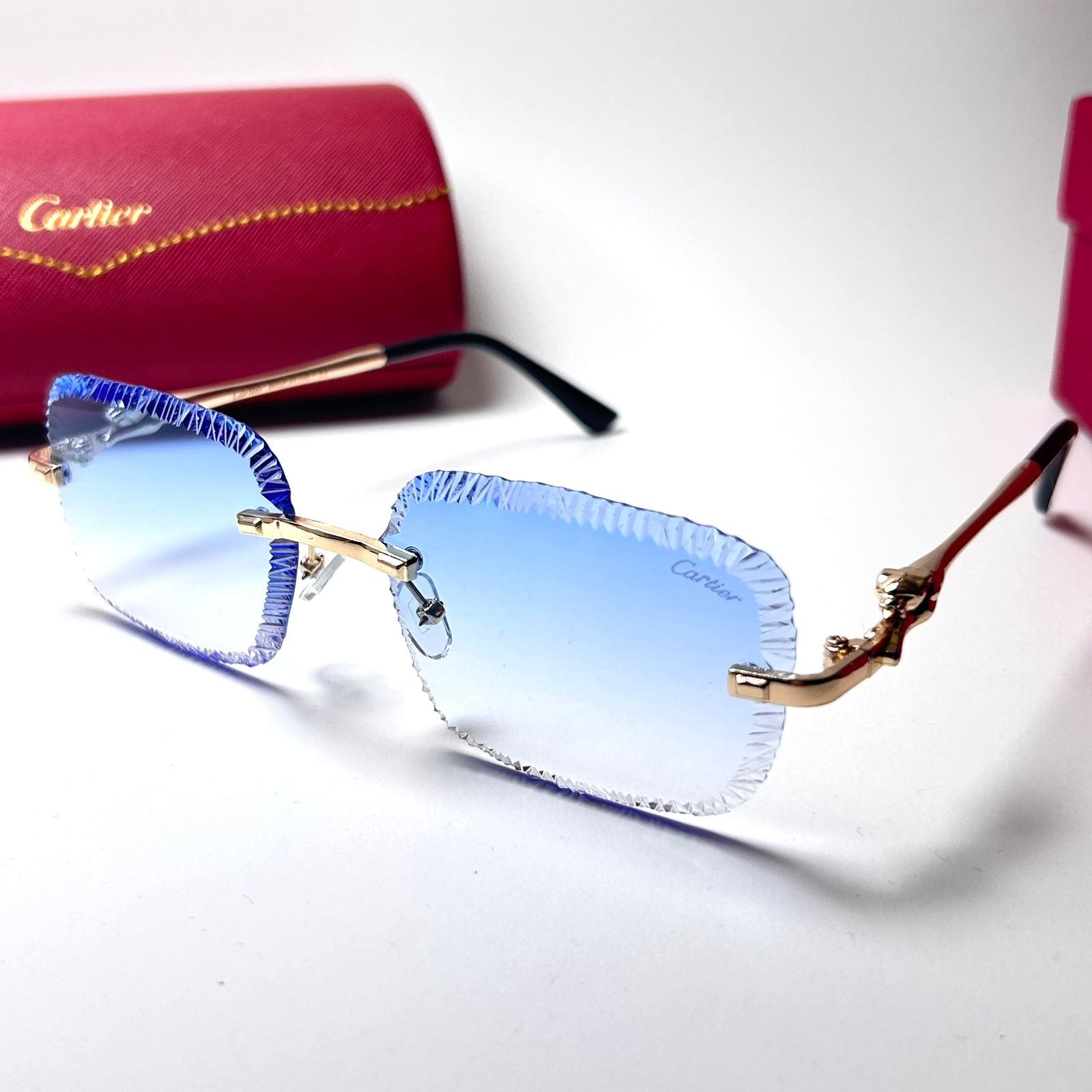 Cartier Panthère Diamond Cut Rimless – Blue Gradient - Giiz store