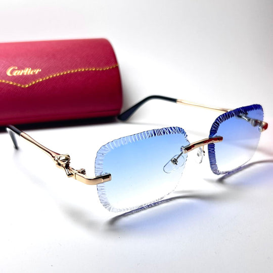 Cartier Panthère Diamond Cut Rimless – Blue Gradient - Giiz store