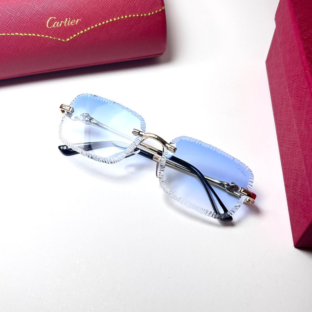 Cartier Panthère Diamond Cut Rimless – Blue Gradient - Giiz store
