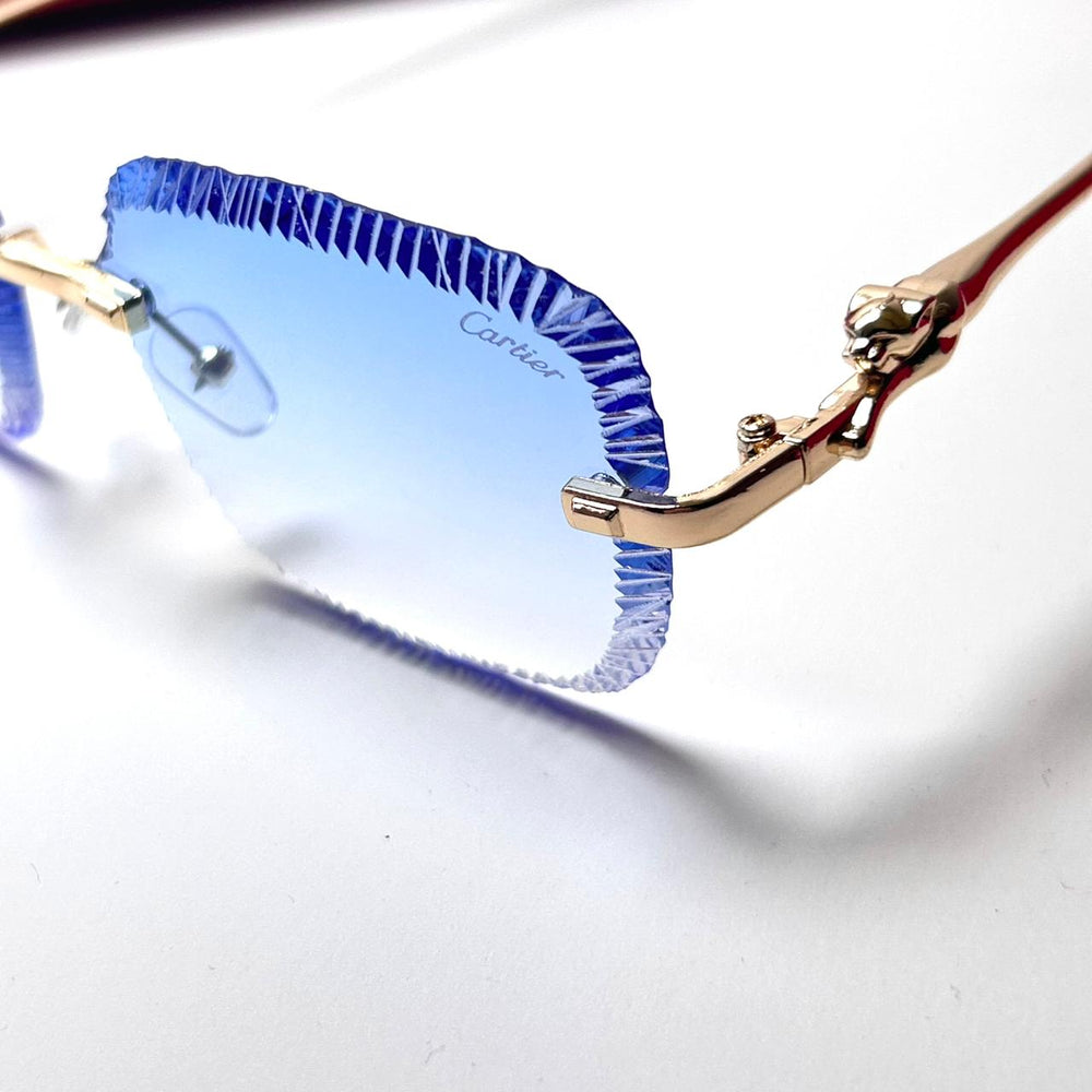 Cartier Panthère Diamond Cut Rimless – Blue Gradient - Giiz store