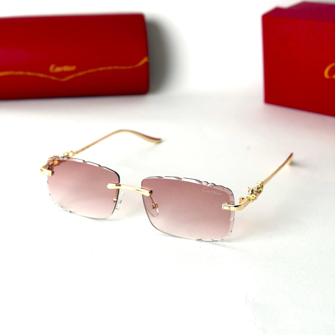 Cartier Rimless Square – Rose Pink Gradient Lenses - Giiz store
