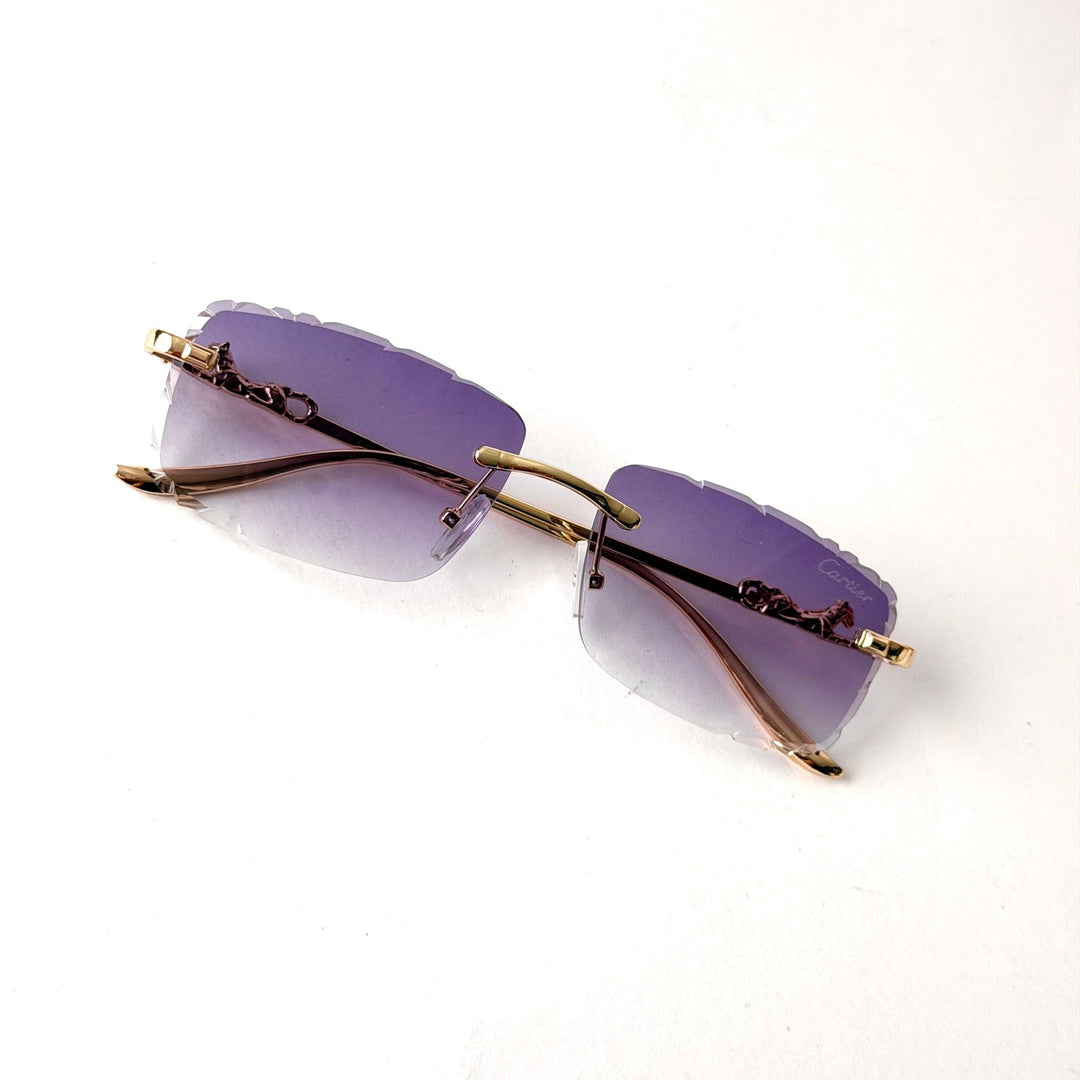 Cartier Rimless Square – Smokey Purple Gradient - Giiz store