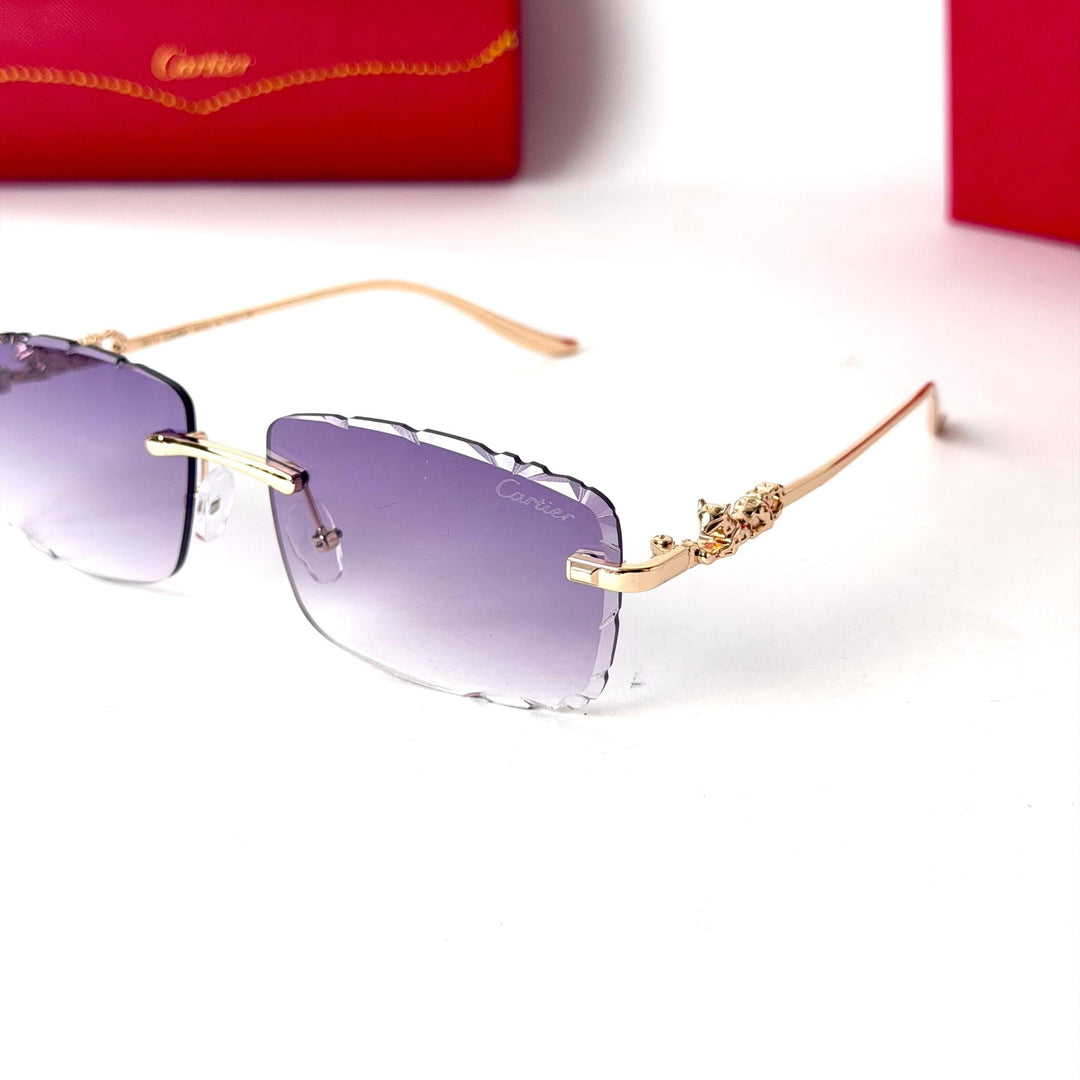 Cartier Rimless Square – Smokey Purple Gradient - Giiz store