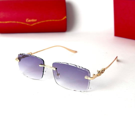 Cartier Rimless Square – Smokey Purple Gradient - Giiz store