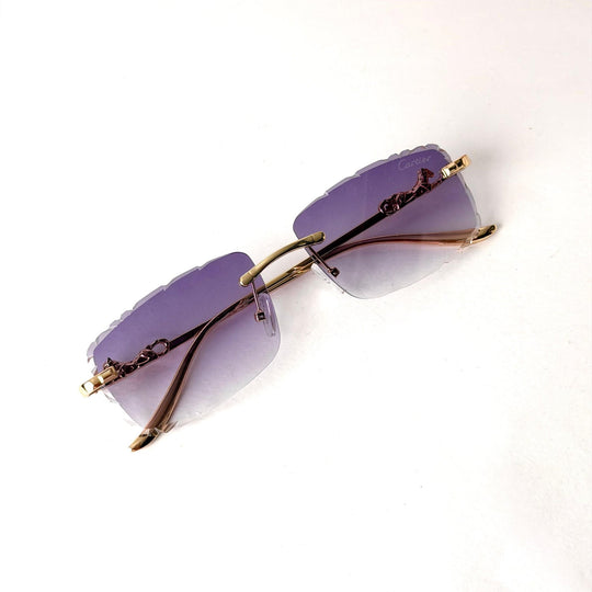 Cartier Rimless Square – Smokey Purple Gradient - Giiz store