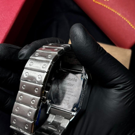 Cartier Santos Chronograph For Him – Silver Navy - Giiz store