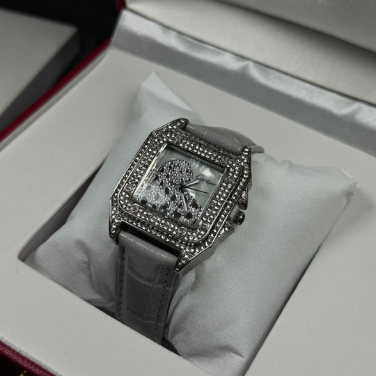 Cartier Santos de Cartier Style – Silver &amp; White Diamond - Giiz store