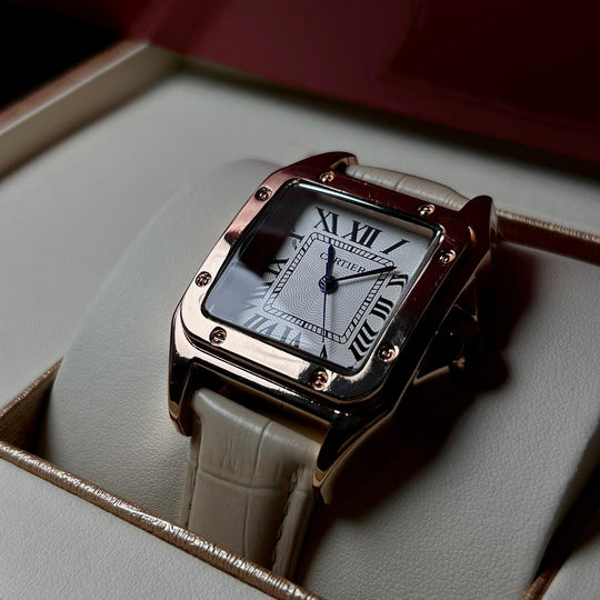 Cartier Santos Dumont Leather Classic For Her – Beige - Giiz store