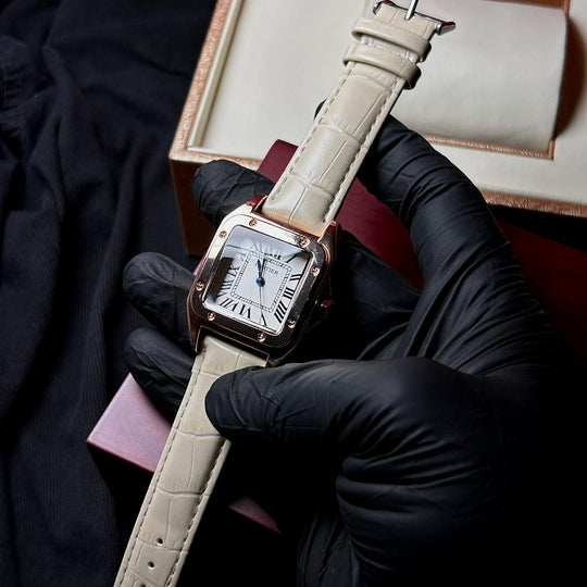 Cartier Santos Dumont Leather Classic For Her – Beige - Giiz store