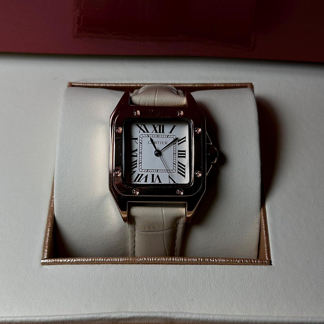 Cartier Santos Dumont Leather Classic For Her – Beige - Giiz store