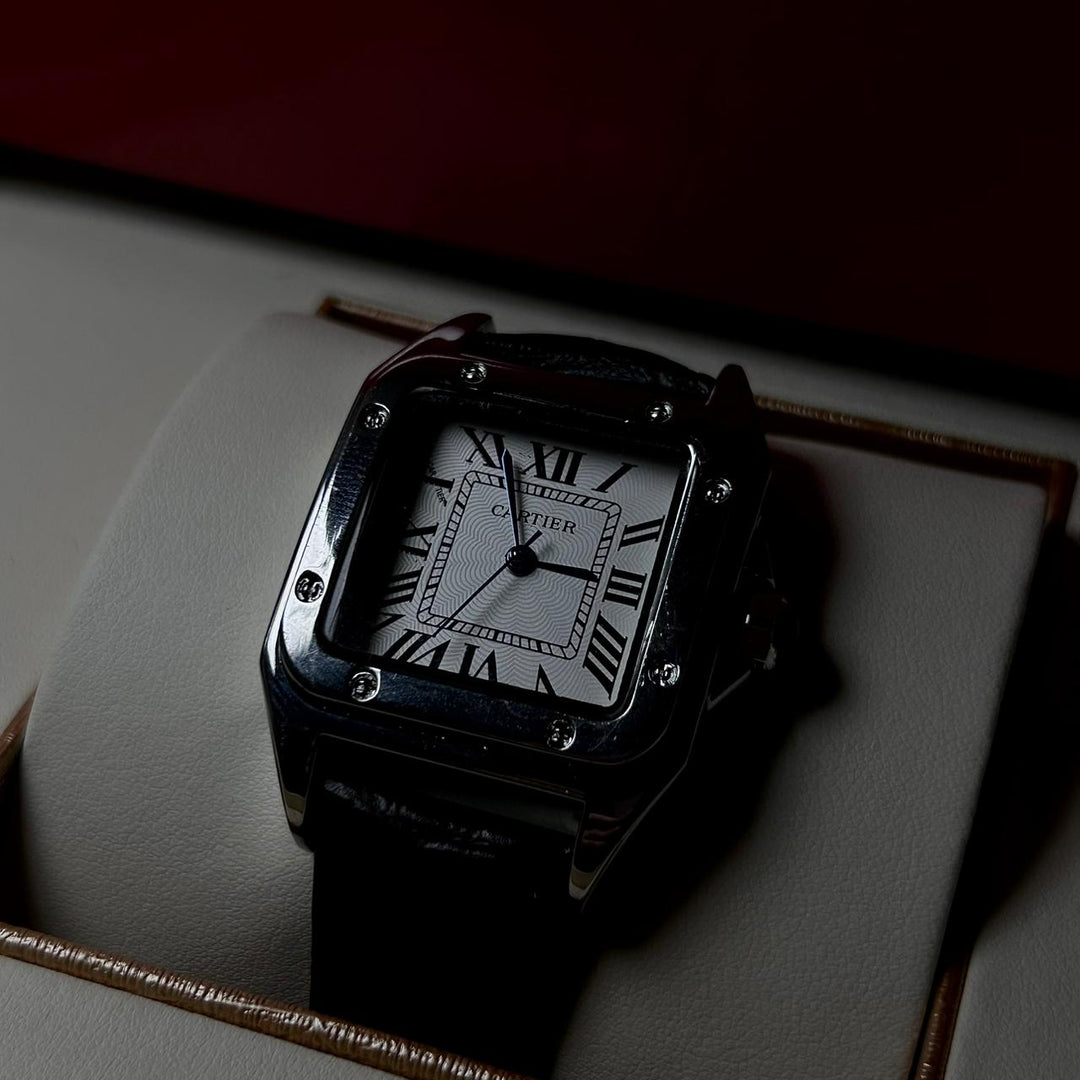 Cartier Santos Dumont Leather Classic For Her – Black - Giiz store